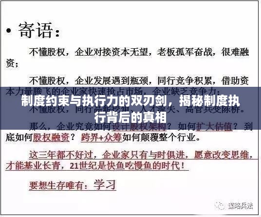 制度約束與執(zhí)行力的雙刃劍，揭秘制度執(zhí)行背后的真相