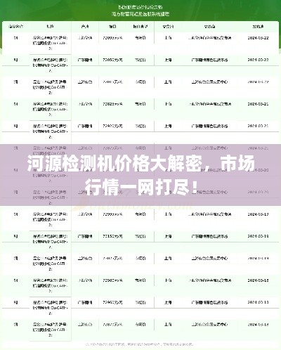 河源檢測機(jī)價格大解密，市場行情一網(wǎng)打盡！