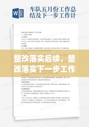 整改落實后續(xù)，整改落實下一步工作計劃 