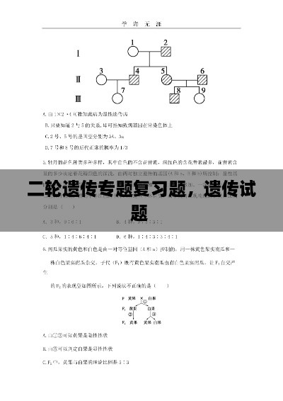 二輪遺傳專題復(fù)習(xí)題，遺傳試題 