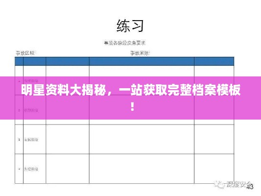 明星資料大揭秘，一站獲取完整檔案模板！