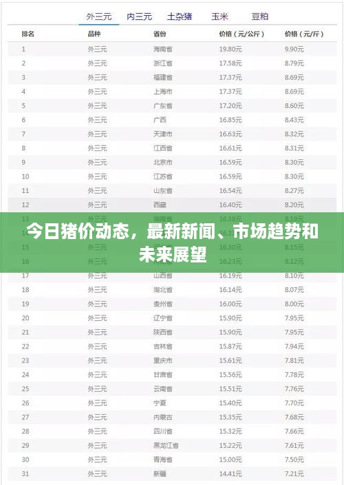 今日豬價動態(tài)，最新新聞、市場趨勢和未來展望