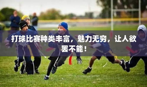 打球比賽種類豐富，魅力無窮，讓人欲罷不能！