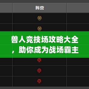 獸人競(jìng)技場(chǎng)攻略大全，助你成為戰(zhàn)場(chǎng)霸主！