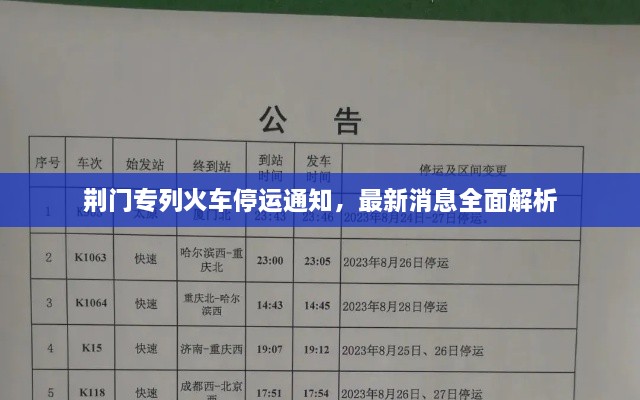 荊門(mén)專列火車(chē)停運(yùn)通知，最新消息全面解析