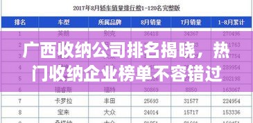 廣西收納公司排名揭曉，熱門(mén)收納企業(yè)榜單不容錯(cuò)過(guò)！