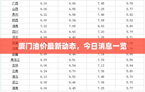 廈門油價最新動態(tài)，今日消息一覽