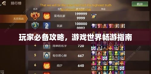 玩家必備攻略，游戲世界暢游指南