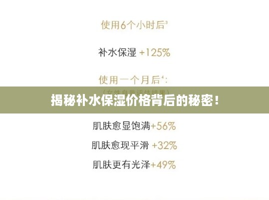揭秘補(bǔ)水保濕價格背后的秘密！