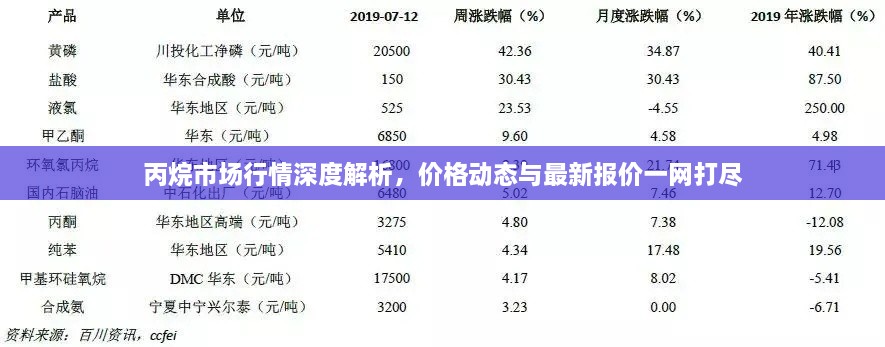 丙烷市場行情深度解析，價格動態(tài)與最新報價一網(wǎng)打盡