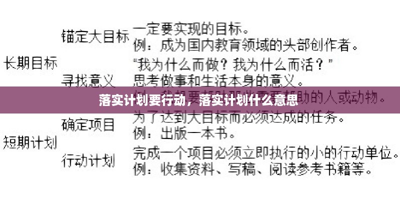 落實(shí)計(jì)劃要行動(dòng)，落實(shí)計(jì)劃什么意思 